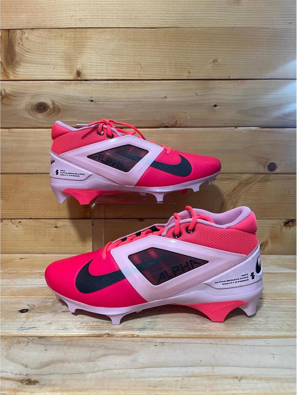 New Nike Alpha Menace 4 Pro NRG Racer Pink Football Cleats HJ4568-600 Men’s 9.5